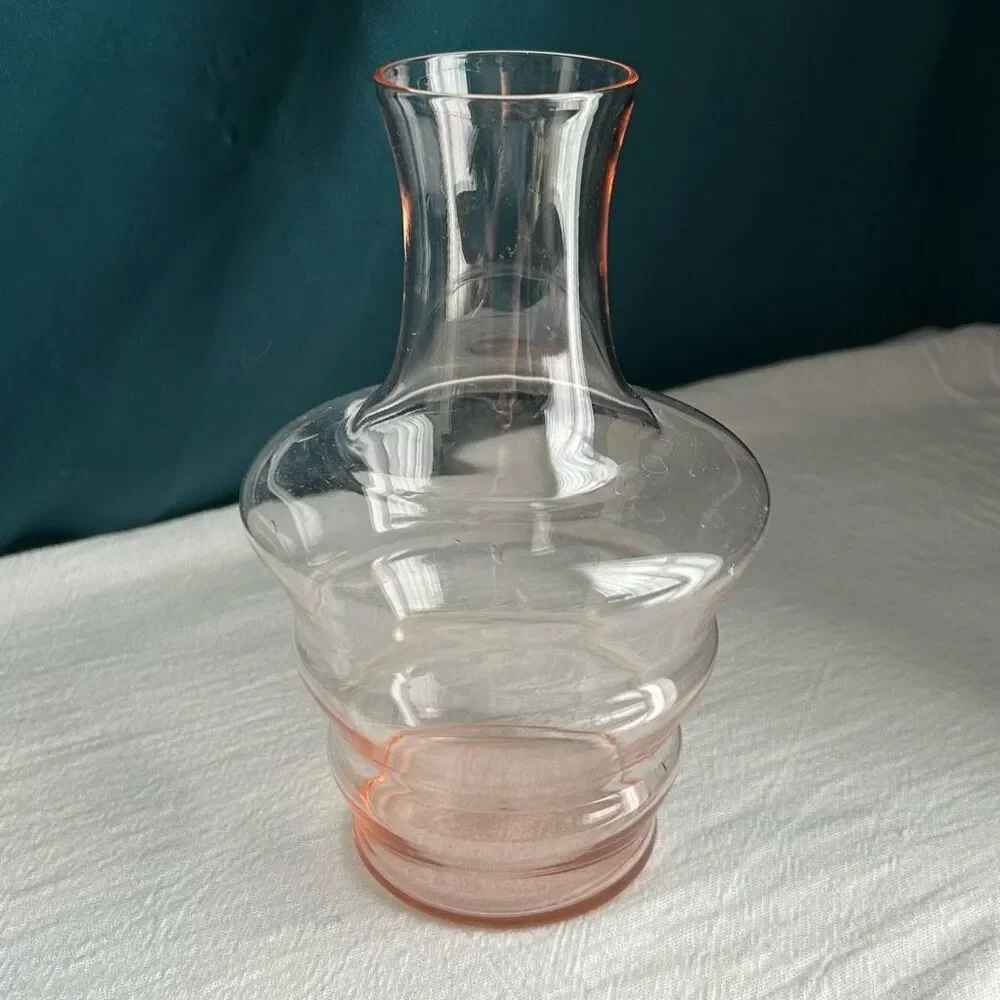 Vintage MCM Tiffin-Franciscan Blush Pink Tunble-Up Decanter Vase